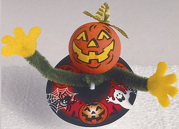 Halloween-Einstecker, aus Chenille mit Papierrosette am Kunststo