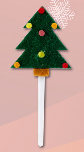 Weihnachtsbaum-Einstecker, aus Filz am Kunststoffstab