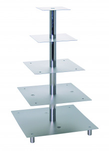 Stufen-Etagere mit 5 quadratischen Platten