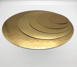 Tortenteller, Tortenunterlage, gold, 9,7cm, 100 Stück