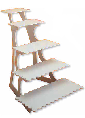 Stufen-Etagere mit 5 Platten aus langlebigem Kunststoff