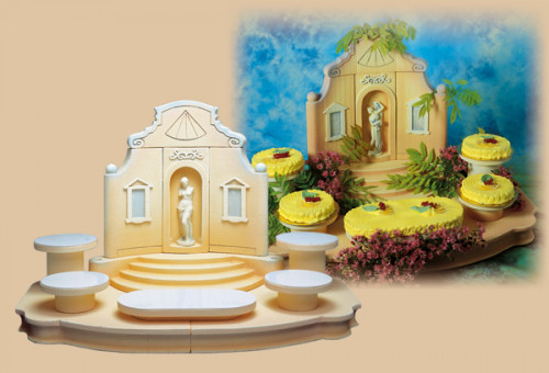Exclusiver Tortenständer Palladio mit Venus, mit 4 Tortenplatten