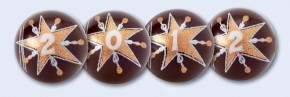 Schoko-Neujahrskugel, 3D, 6g, 3-fach sortiert
