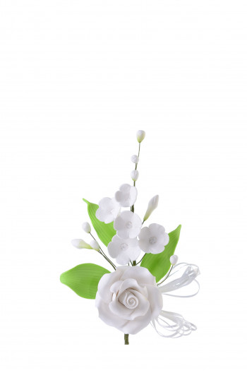 Tragant-Blumenbouquet, weiss, 3-fach sortiert, nicht essbar