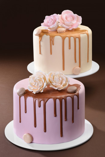 Drip Choc Cake (Tropfenkuchen), Schokoglasur, Perlglanz, rubin, 180g, 1 Stück