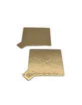 Tortenteller mit Grifflasche, Tortenunterlage, gold, 75x75mm, 100 Stück