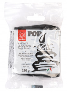 POP Fondant, schwarz, modellierbare Einschlagmasse, 250g, 1 Stück