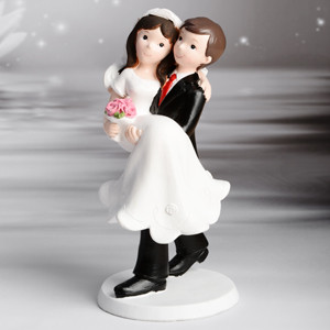 Romantisches Brautpaar, Braut wird getragen, Polystone, 17,5cm, 6 Stück