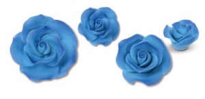 Zucker-Rosen, blau, 17-teilig, 3x 88mm, 3x 65mm, 4x 55mm, 7x 40mm, glutenfrei, 1 Box
