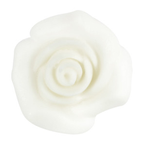 Rosen aus modellierbarer Zuckermasse, weiss, 30mm, 48 Stück