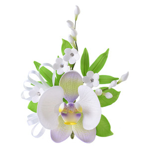 Tragant-Orchideebouquet mit Mandelbume, nicht essbar, 19cm, 6 Stück