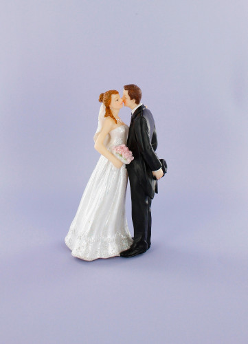 Brautpaar mit Blumenstrauß bzw. tanzend, Polystone, 15cm, 6 Stück