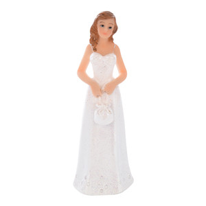 Braut mit Tasche, die Figur ist einzeln und kann daher gut kombiniert werden, Polystone, 11cm, 4 Stück