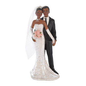 Brautpaar mit Brautstrauß, Polystone, 12,5cm, 4 Stück